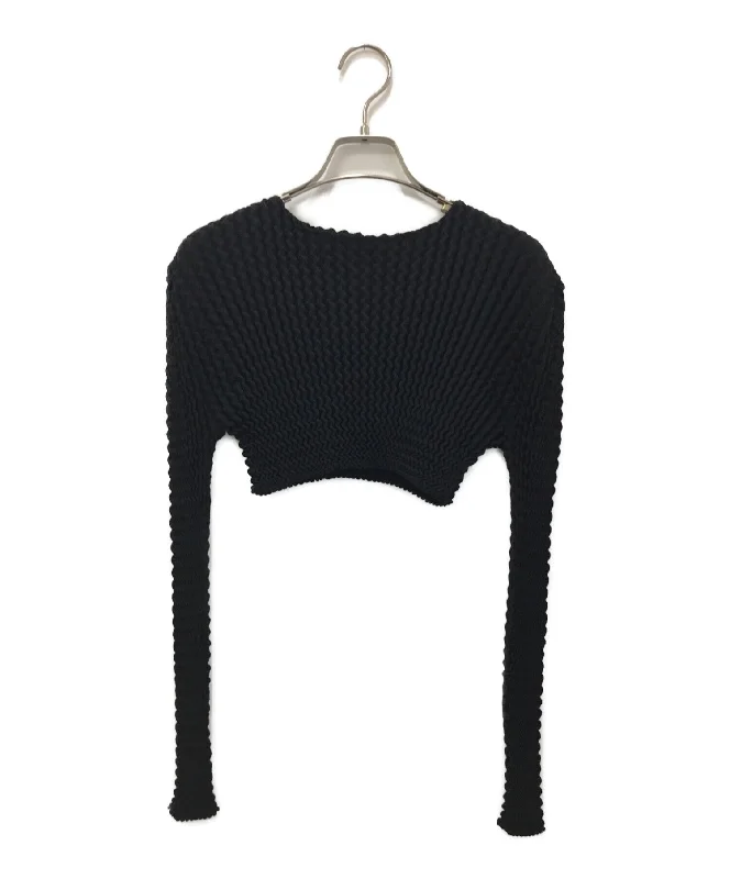 [Pre-owned] ISSEY MIYAKE SPONGY Knit Top IM31KN773 Geometric Knit Tee