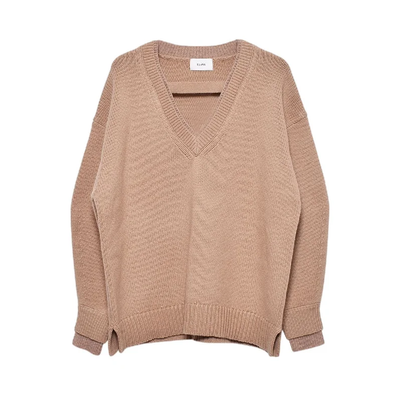 [CLANE]2WAY NECK OVER KNIT TOPS/BEIGE(17106-2442) Holiday Knit Blouse