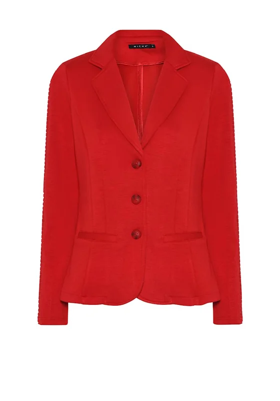 Micha Sporty Spring Blazer, Red Women's Handmade Blazer