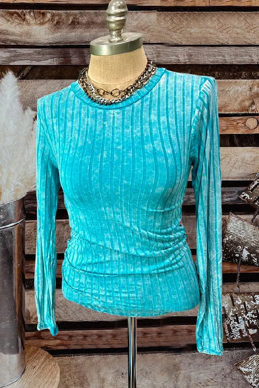 Washed Distressed Knit Top Asymmetrical Knit Blouse