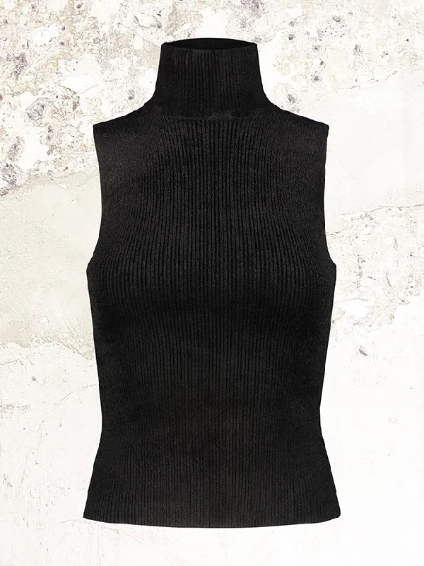 ALEXANDRE VAUTHIER velvet turtleneck knit top Vintage Knit Top