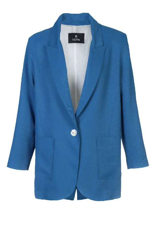 Blue Oversized Blazer Women's Premium Blazer