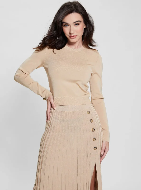 Beige Sophie Knit Top Business Knit Top