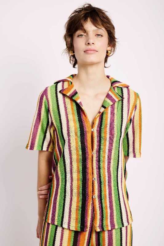 Multi Stripe Knit Top Eco-Friendly Knit Top