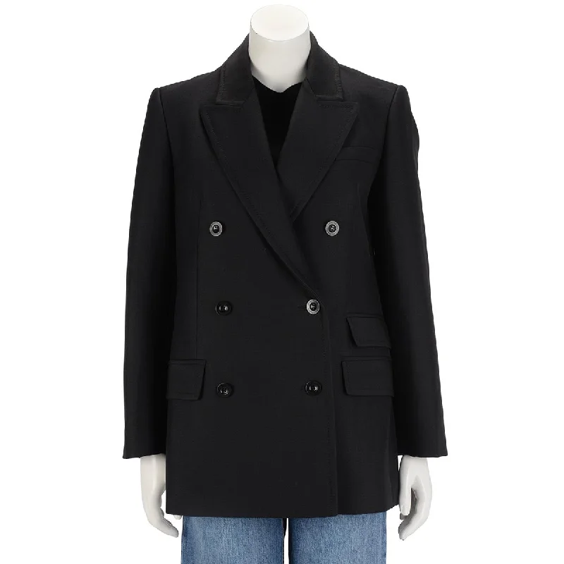 Zimmermann Black Wool Blend Tama Tailored Blazer AU 2 Women's Navy Jacket