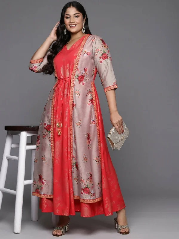 Ahalyaa Women's Traditional wear Ethnic Dress - Red