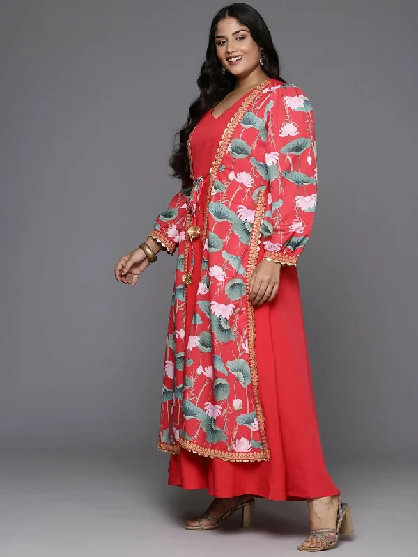 Ahalyaa Women's Traditional wear Ethnic Dress - Red