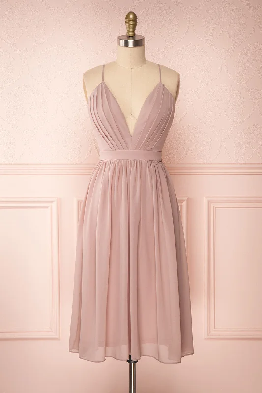 Joelle Mauve | Backless A-Line Chiffon Dress