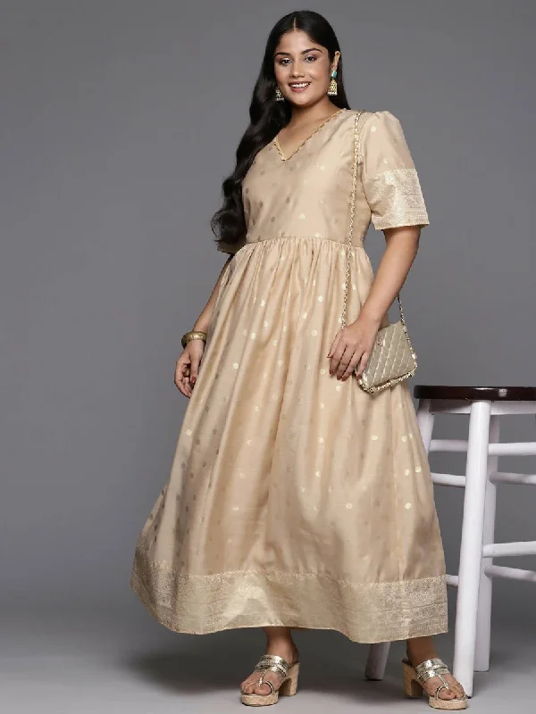 Ahalyaa Women's Traditional wear Ethnic Dress - Tan