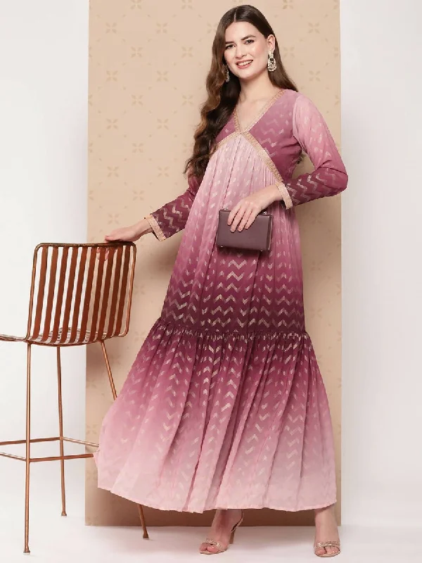 Ahalyaa Women's Traditional wear Ethnic Dress - Burgundy