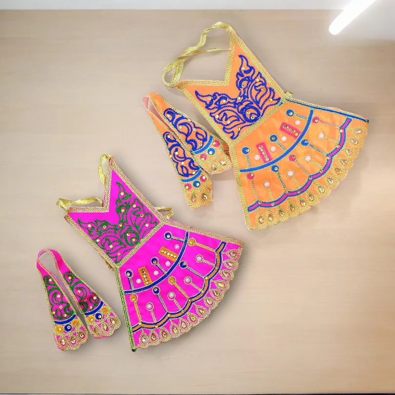 Devi Maa Navratri Dress | Mata Rani Silk Poshak ( Set of 2 Dress )