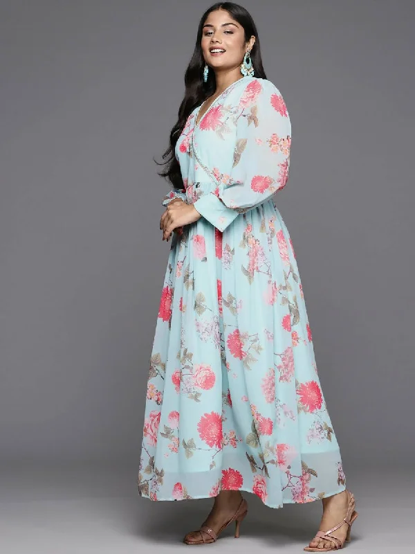 Ahalyaa Women's Traditional wear Ethnic Dress - Blue