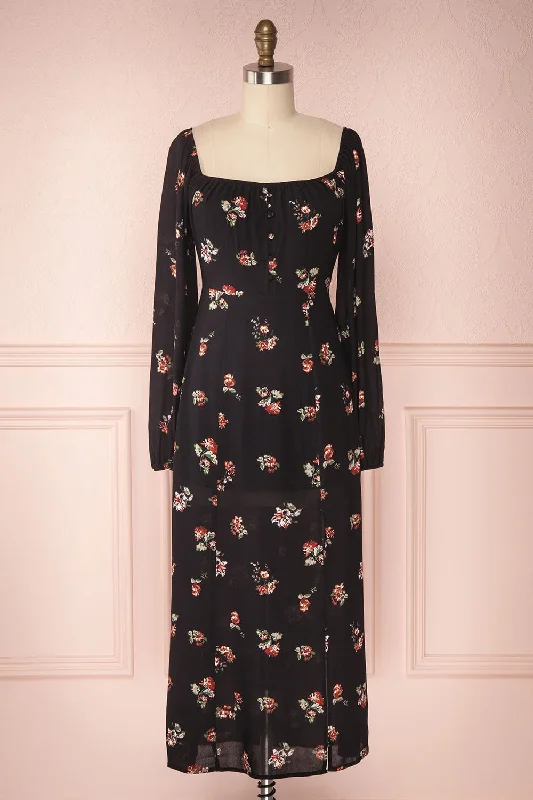Joelma | Black Floral Dress