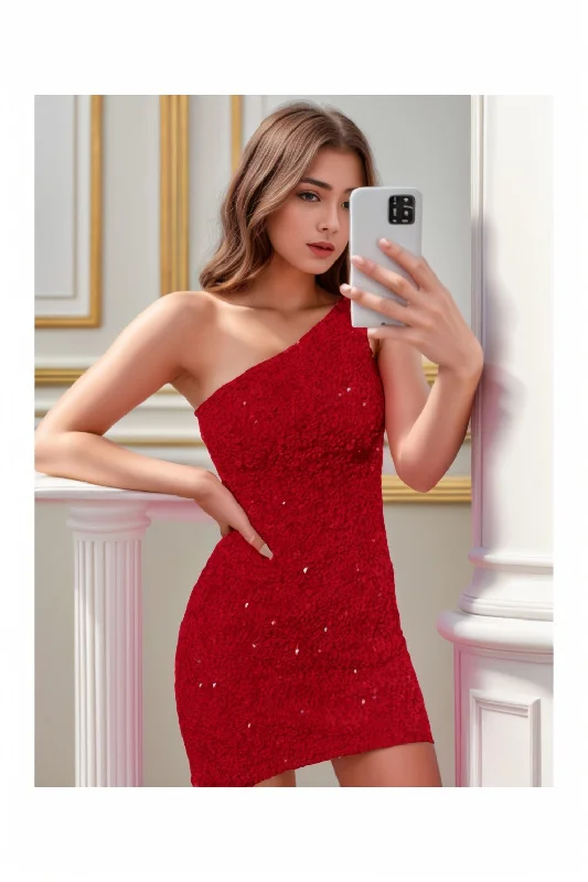 Sheath-Column Short-Mini Sequined Homecoming Dresses CS0530