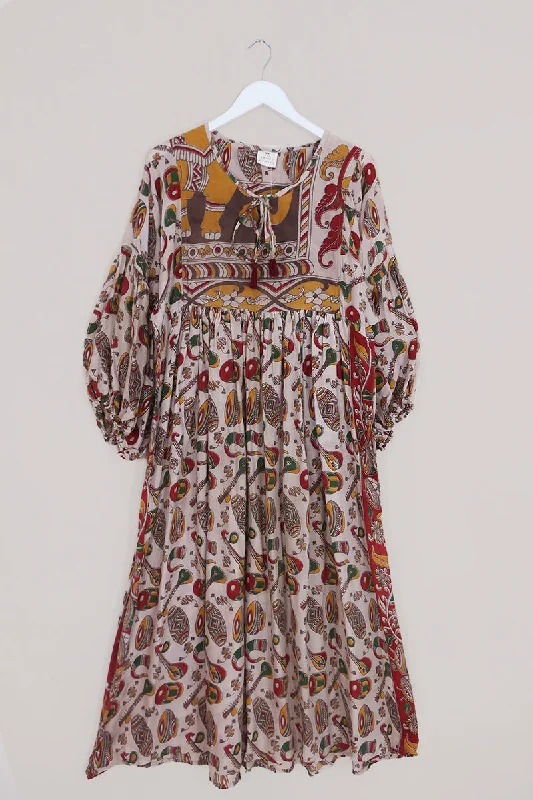 Daisy Maxi Smock Dress - Bring in the Band - Vintage Cotton - Size S/M