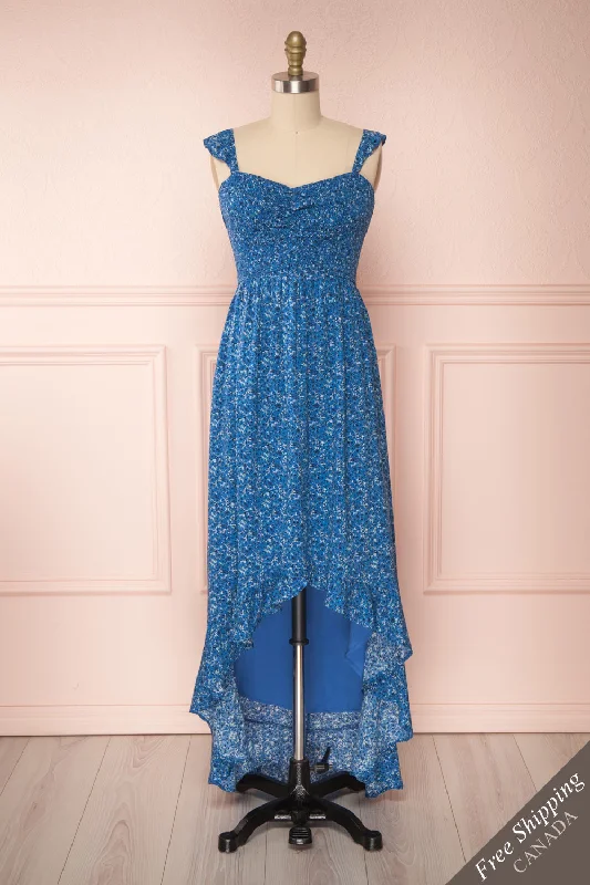 Junonia | Blue Floral High-Low Dress