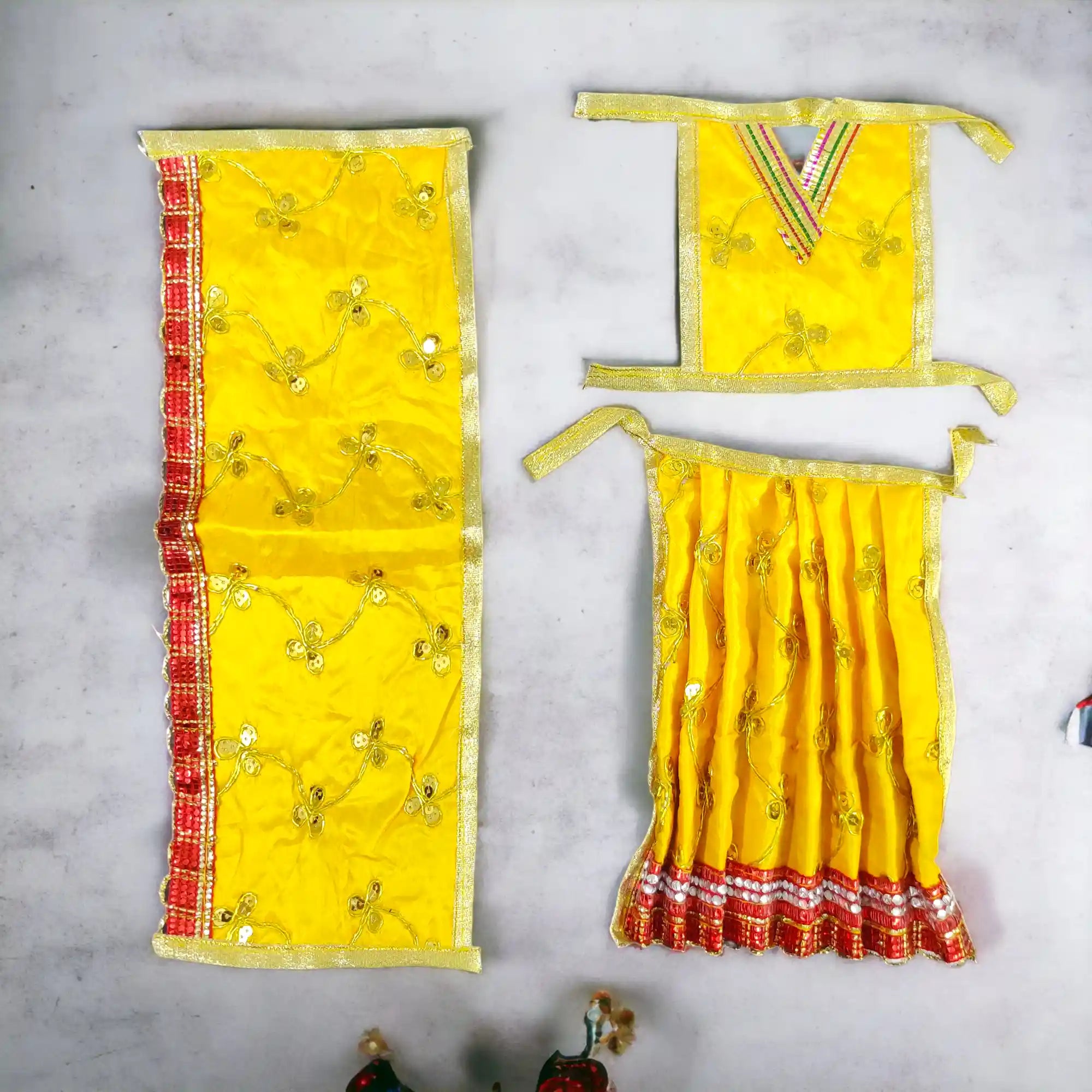 Mata Rani Poshak | Durga Maa Dress for Durga Pooja - Yellow