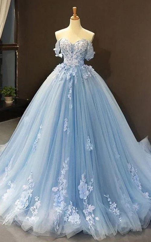 Tulle Floor-length Brush Train Ball Gown Sleeveless Adorable Prom Evening Dress with Petals-334268