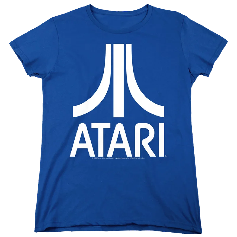Atari Atari Logo - Women's T-Shirt Mesh Blend Leather Blend Suede Blend Mesh Blend Leather Blend Suede Blend Atari Atari Logo - Women's T-Shirt Mesh Blend Leather Blend Suede Blend Mesh Blend Leather Blend Suede Blend