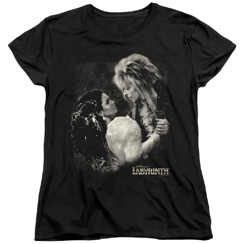 Labyrinth Dream Dance Women's T-Shirt Silk Blend Satin Velvet Silk Blend Satin Velvet