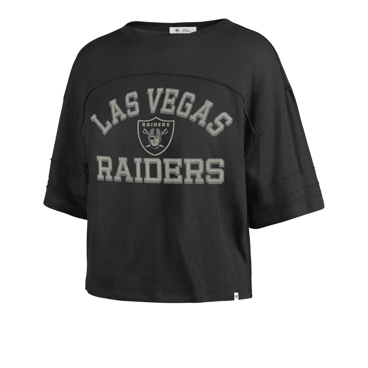 Las Vegas Raiders Women's Half Moon '47 Stevie Crop T-Shirt Anti-Shrink Durable Soft Anti-Shrink Durable Soft