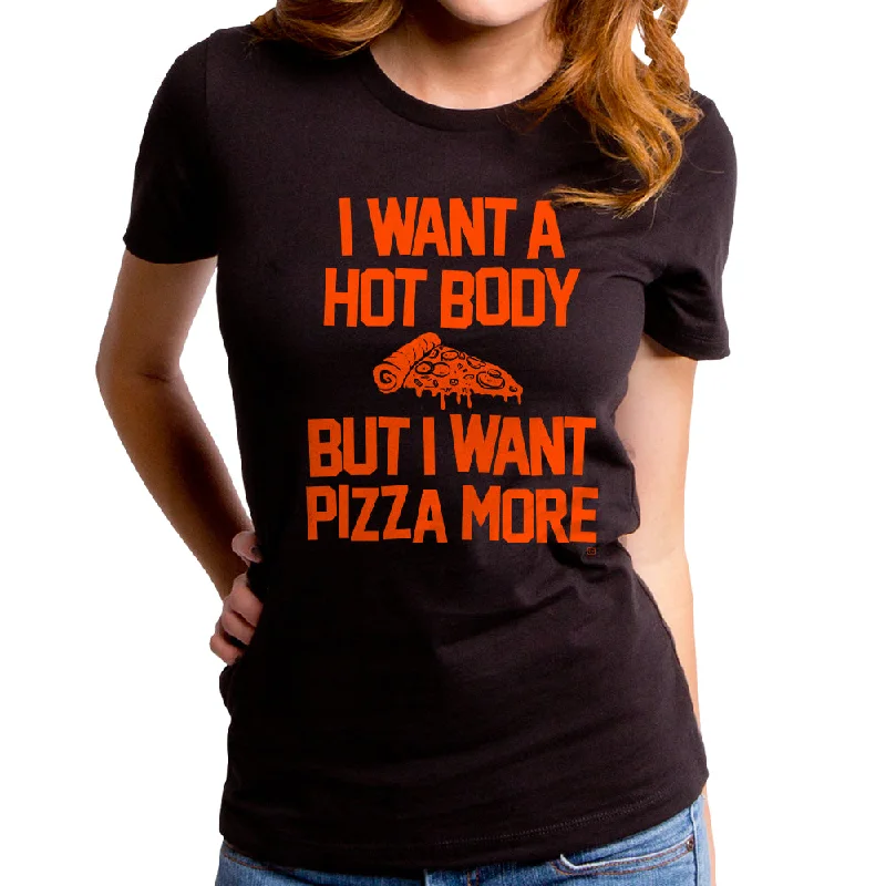 Pizza Body Women's T-Shirt Machine Wash Dry Clean Hand Wash Machine Wash Dry Clean Hand Wash