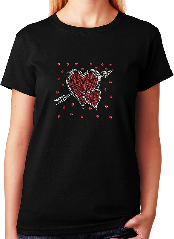 Women's / Unisex T-Shirt with Hearts With Arrow in Rhinestones V-Neck T-Shirt Long Sleeve Cotton V-Neck T-Shirt Long Sleeve Cotton Women's / Unisex T-Shirt with Hearts With Arrow in Rhinestones V-Neck T-Shirt Long Sleeve Cotton V-Neck T-Shirt Long Sleeve Cotton