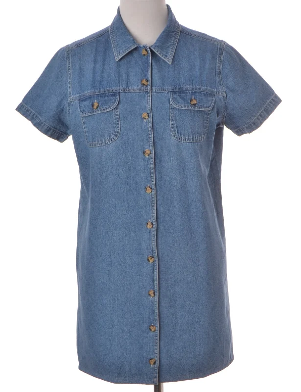 Label Heather Shortened Denim dress Tunics Running lightweight Tunics Running lightweight