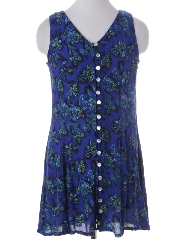 Label Floral Short Dress Shift Classic Vintage Shift Classic Vintage