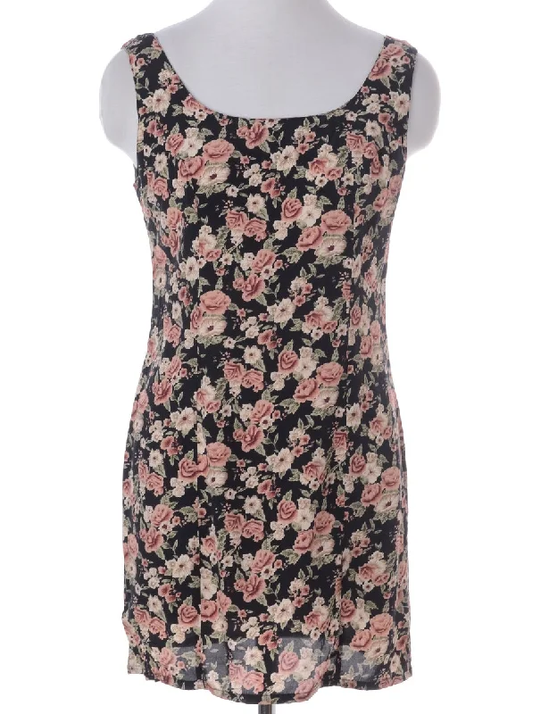 Label Floral Short Dress Turtleneck Warm Winter Turtleneck Warm Winter