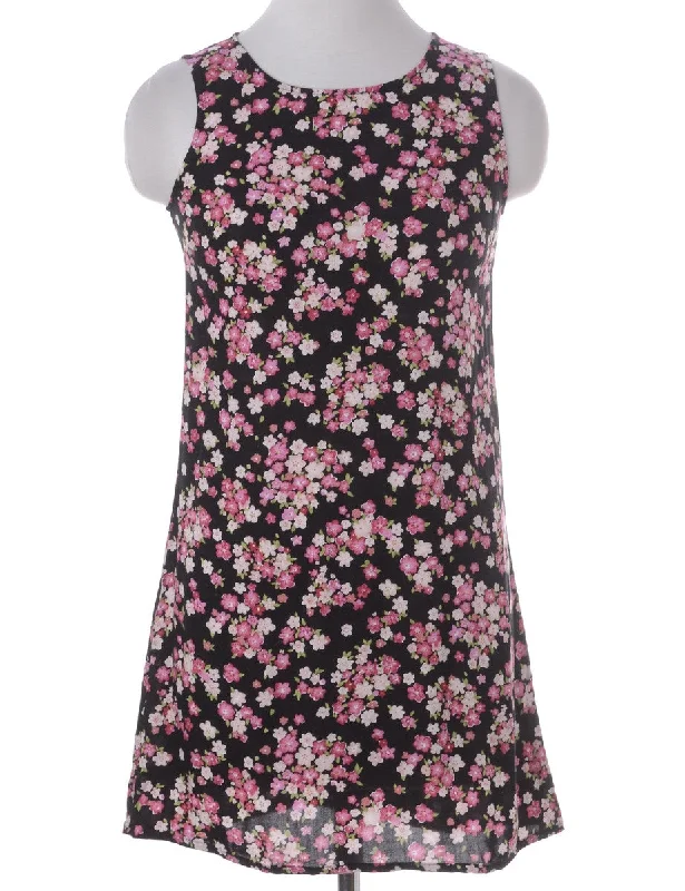 Label Floral Short Dress Tunics Print Colorful Tunics Print Colorful