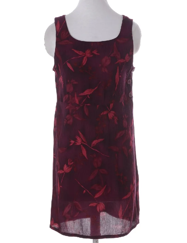 Label Foliage Print Short Dress Tunics Travel practical Tunics Travel practical