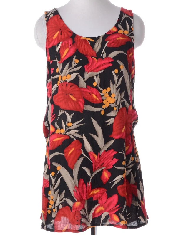 Label Floral Short Dress Tunics Sophisticated sleek Tunics Sophisticated sleek