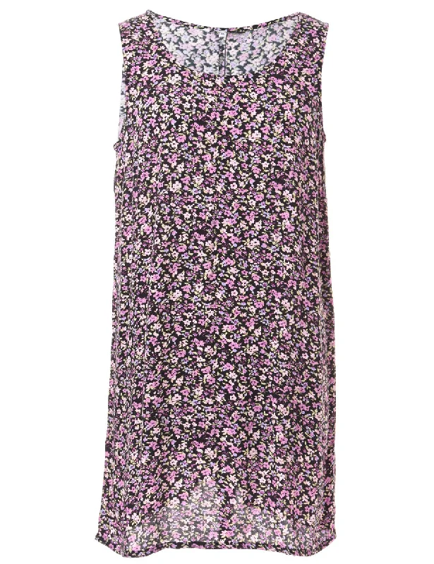 Label Floral Short Dress Tunics Chic fashionable Tunics Chic fashionable