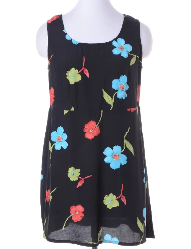 Label Floral Short Dress Boatneck Modish Everyday Boatneck Modish Everyday