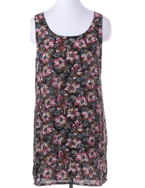 Label Floral Short Dress Tunics Distressed trendy Tunics Distressed trendy