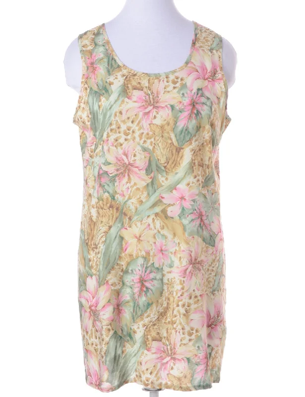 Label Floral Short Dress Tunics Leisure comfortable Tunics Leisure comfortable