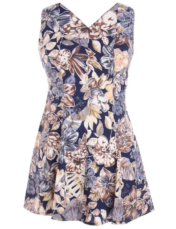 Label Floral Short Dress Tunics Versatile stylish Tunics Versatile stylish