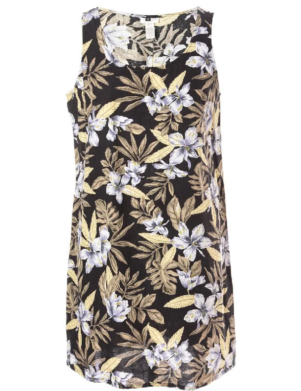 Label Floral Short Dress Tunics Luxurious premium Tunics Luxurious premium