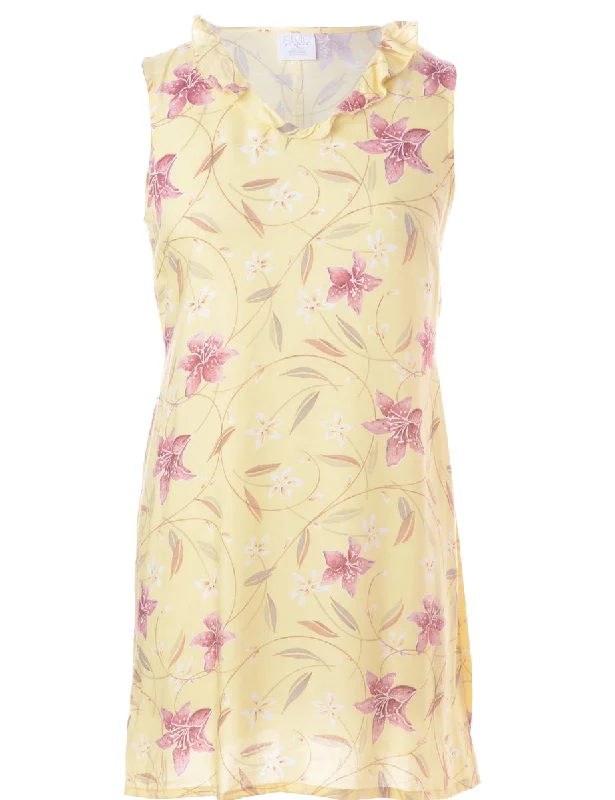 Label Floral Short Dress Tunics Handmade artisanal Tunics Handmade artisanal