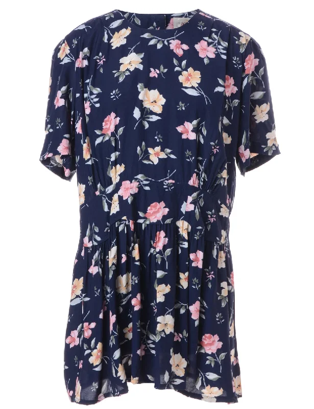 Label Floral Short Dress Tunics Cozy comfortable Tunics Cozy comfortable