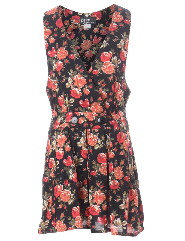 Label Floral Short Dress Tunics Practical easy-care Tunics Practical easy-care