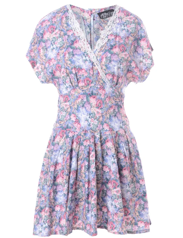 Label Floral Short Dress Tunics Trendy modern Tunics Trendy modern