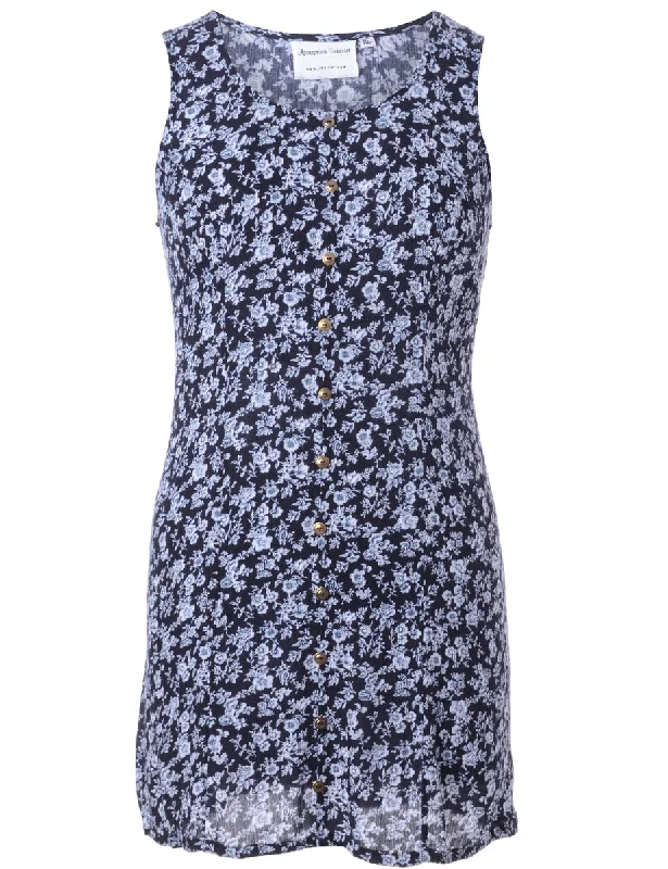 Label Floral Short Dress Shift Classic Vintage Shift Classic Vintage