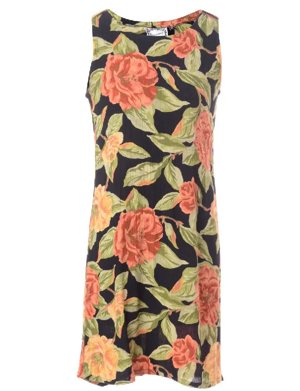 Label Floral Short Dress Turtleneck Warm Winter Turtleneck Warm Winter