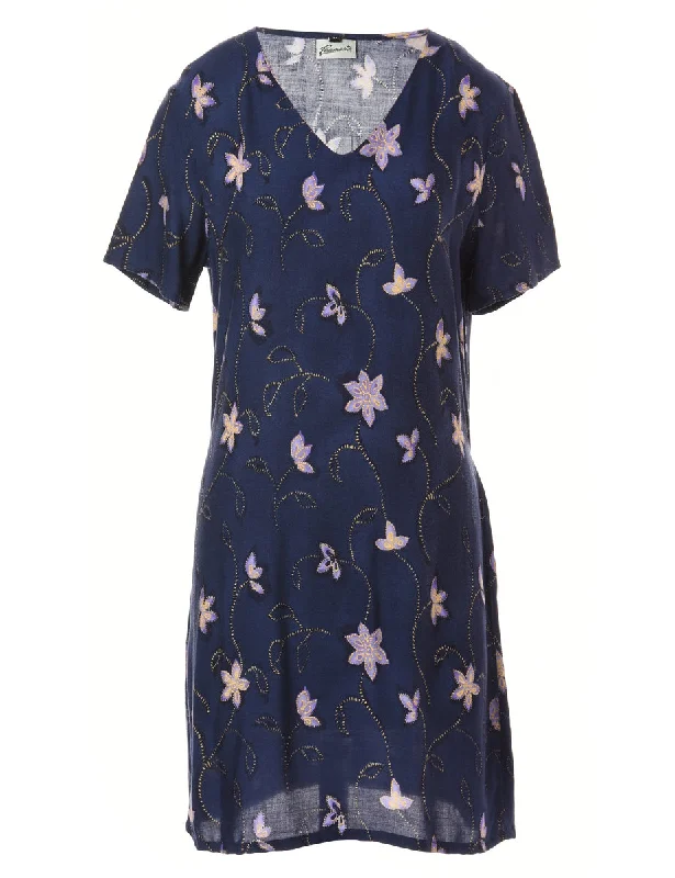 Label Floral Short Dress Tunics Fashionable chic Tunics Fashionable chic