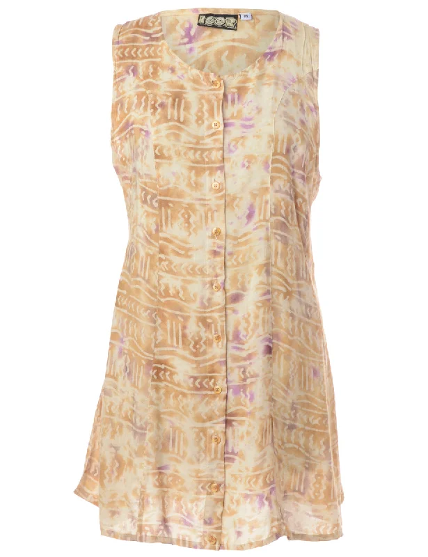 Label Floral Short Dress Tunics Mesh breathable Tunics Mesh breathable
