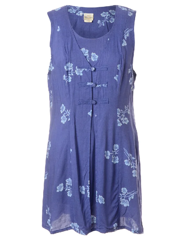 Label Floral Short Dress Tunics Fleece cozy Tunics Fleece cozy