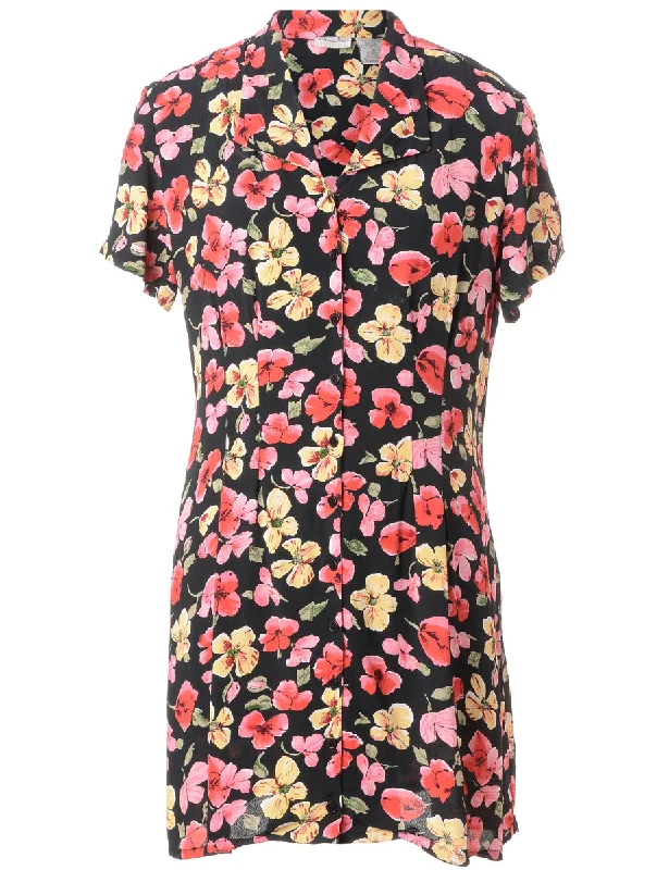 Label Floral Short Dress Tunics Denim casual Tunics Denim casual