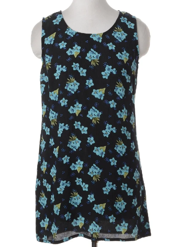 Label Floral Short Dress Tunics Business professional Tunics Business professional